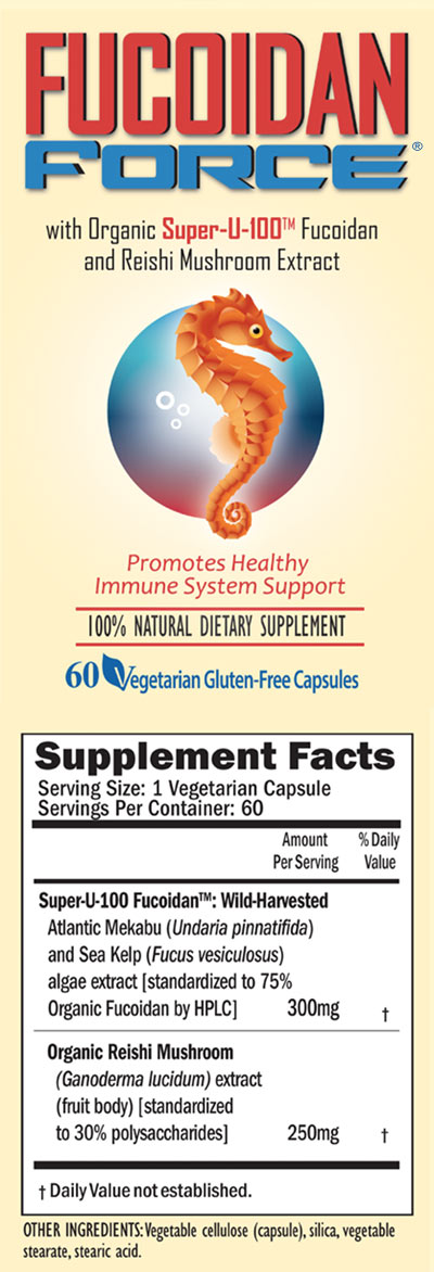 Fucoidan Force Label - Front and Back